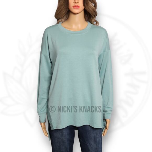 Fortune + Ivy Seafoam Green Soft Knit Long Sleeve Pullover Lounge Top Size S - Picture 3 of 11